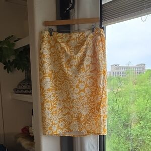 Ripskirt Hawaii Yellow Cream Pencil Skirt Casual Resort Wear Adjustable Large